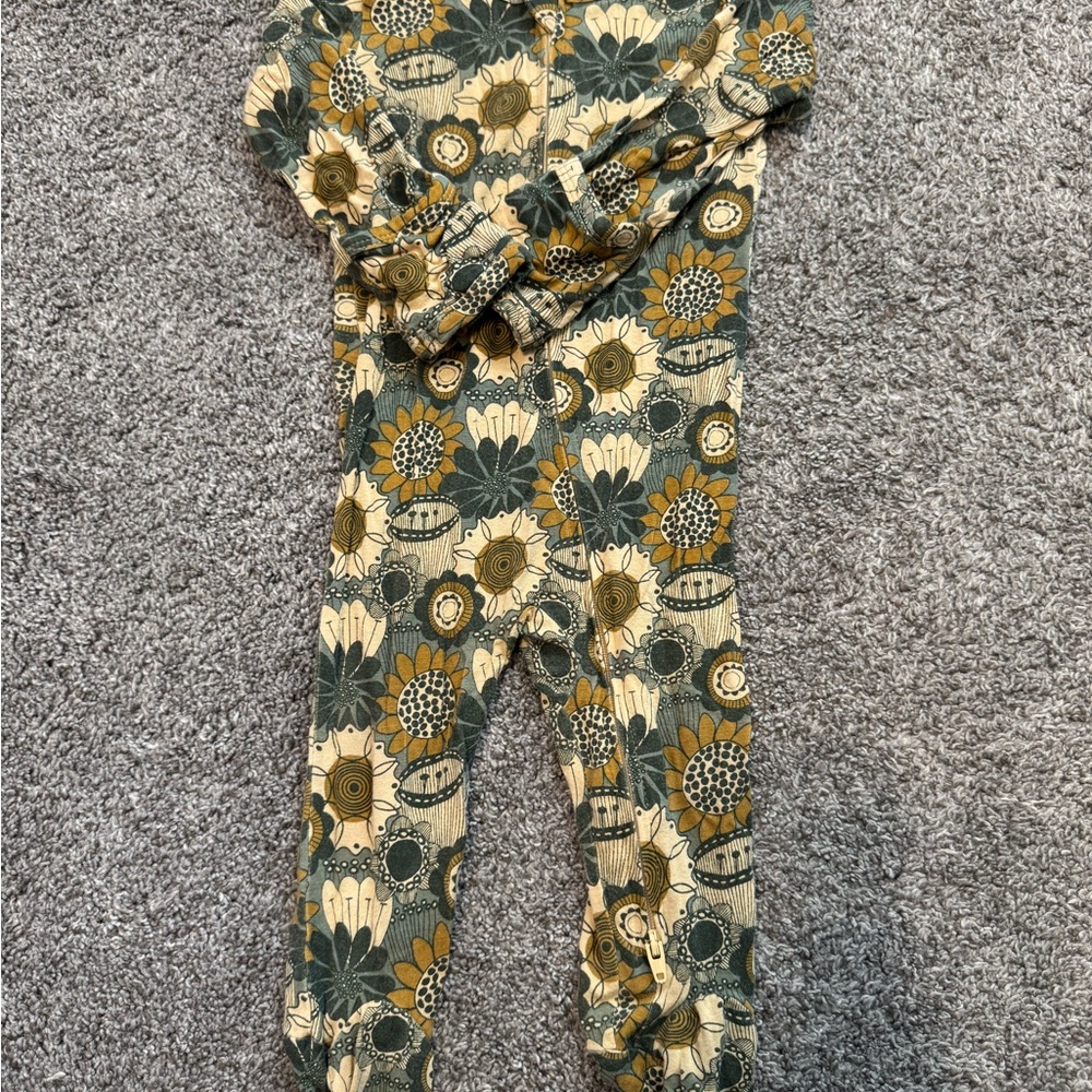 Kate Quinn Green and Yellow Floral Baby Outfit